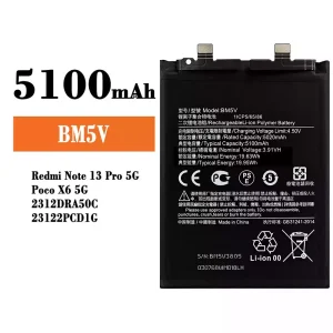 Batería telefono celular BM5V para Xiaomi Redmi Note 13 Pro 5G / Poco X6 5G