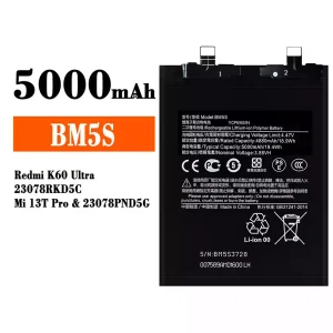 Batería telefono celular BM5S para Xiaomi Redmi K60 Ultra / Mi 13T Pro