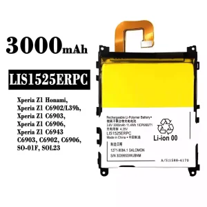 Batería telefono celular LIS1525ERPC para Sony Xperia Z1 Honami, Xperia Z1 C6902 C6903 C6906 C6943 SO-01F SOL23