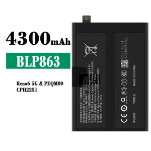 Batería telefono celular BLP863 para OPPO RENO 6 5G