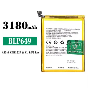 Batería telefono celular BLP649 para OPPO A83 / A1 / F5 Lite / A83T