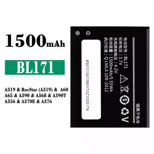Batería telefono celular BL171 para Lenovo A319 / RocStar (A319) / A60 / A65 / A390 / A368 / A390T / A356 / A370E / A376