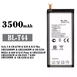 Batería telefono celular BL-T44 para LG Stylo 5 / K50 / K12 Max /Q60 / K12 Prime /LK51