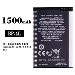 Batería telefono celular BP-4L para Nokia E61i/E63/E90/E71/E71x/N97/N810/E72/E52