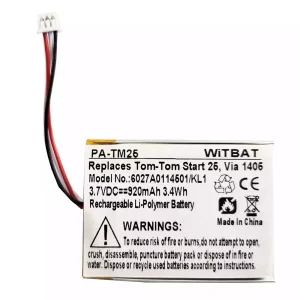 Batería nueva para TomTom 6027A0114501,Start 20,Start 25