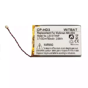 Batería nueva para SONY NW-A2000 NW-HD3 NW-HD2